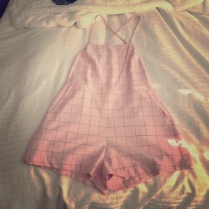Pink checkered romper from American apparel